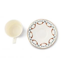 Vagabond House Wellington Bit Pattern Bone China Cup And Saucer Dinnerware
