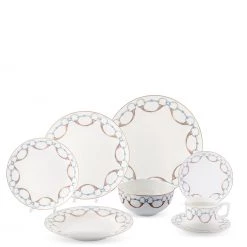 Vagabond House Wellington Bit Pattern Bone China Round Cereal / Dip Bowl Dinnerware 5 Vagabond House Wellington Bit Pattern Bone China Round Cereal / Dip Bowl Dinnerware