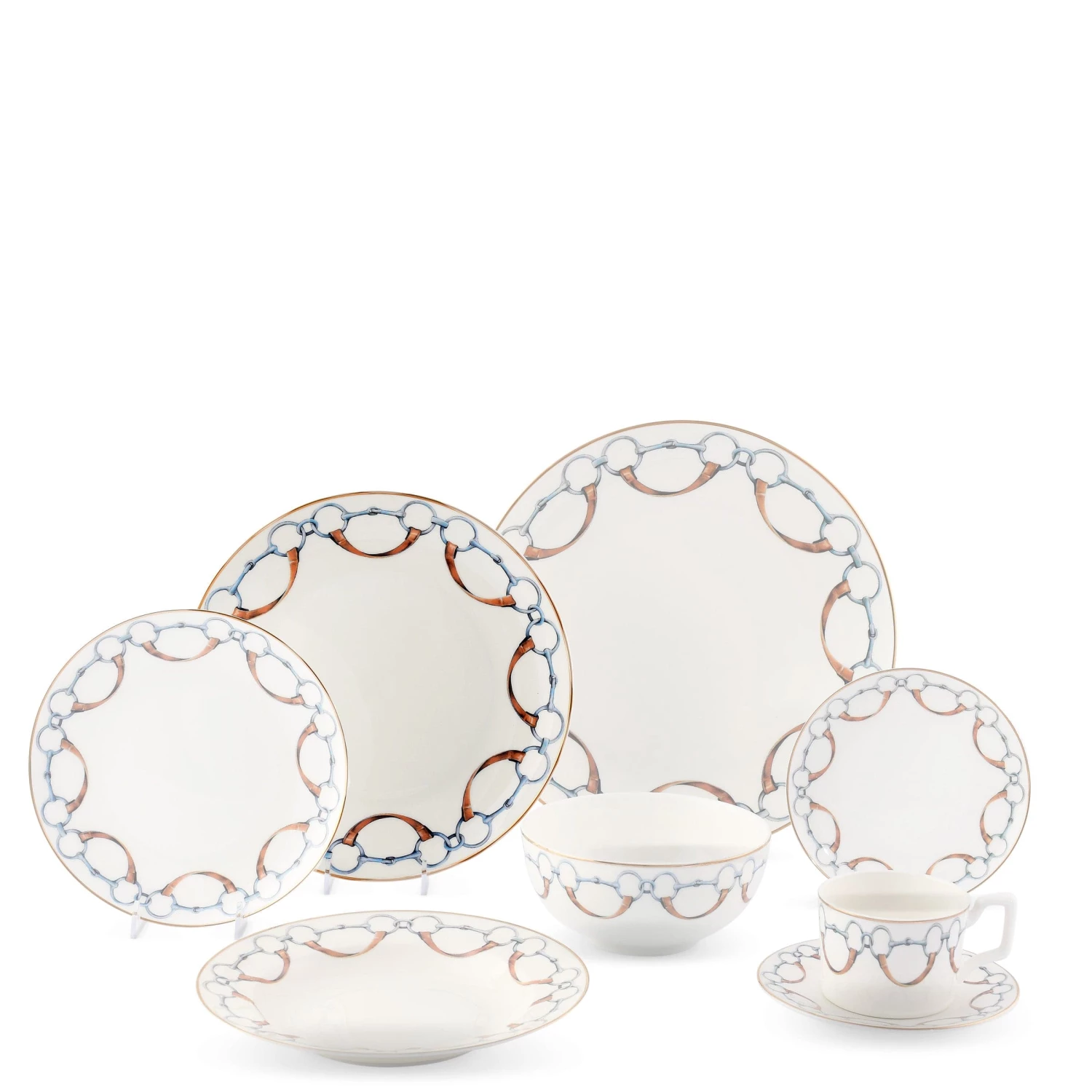 Vagabond House Wellington Bit Pattern Bone China Round Dinner Plate Dinnerware 3 Vagabond House Wellington Bit Pattern Bone China Round Dinner Plate Dinnerware