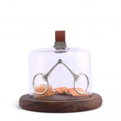 Vagabond House Horse Bit Glass Covered Cheese Wood Board Equestrian