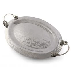 Vagabond House Farmer's Market Artichoke Handle Large Steel Serving Tray