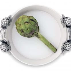 Vagabond House Farmer's Market Artichoke Stoneware Pie Dish