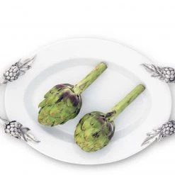 Vagabond House Farmer's Market Artichoke Stoneware Serving Tray