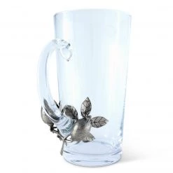 Vagabond House Glass Pitcher Pewter Lemon Bouquet Handle Farmer's Market