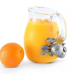 Vagabond House Farmer's Market Orange Blooms Glass Pitcher