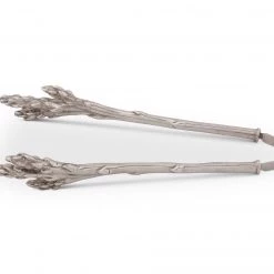 Vagabond House Farmer's Market Pewter Asparagus Pattern Tongs