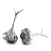 Vagabond House Pewter Garlic Salt & Pepper Set Farmer's Market