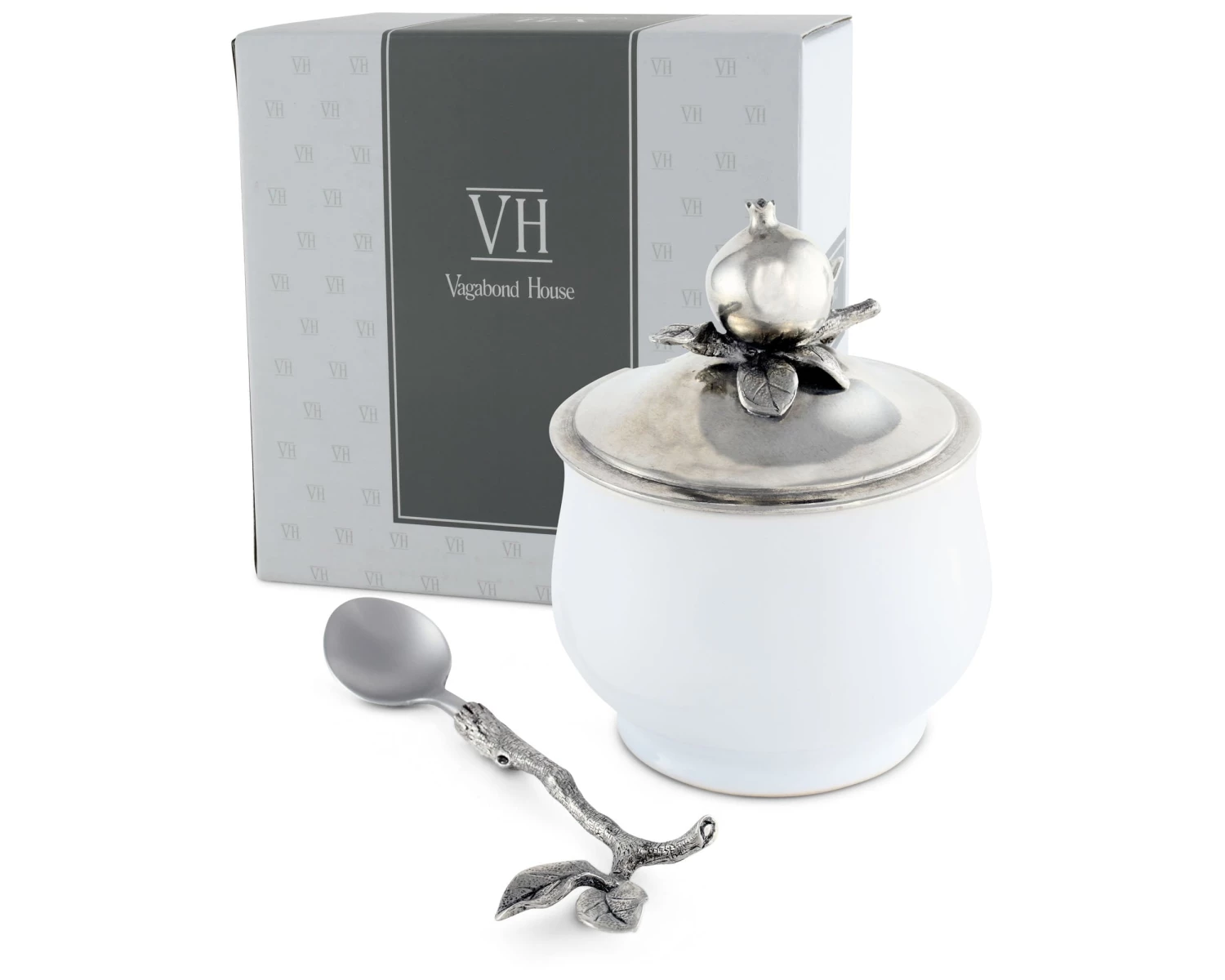 Vagabond House Pomegranate Sugar Bowl And Spoon Farmer's Market 6 Vagabond House Pomegranate Sugar Bowl And Spoon Farmer's Market