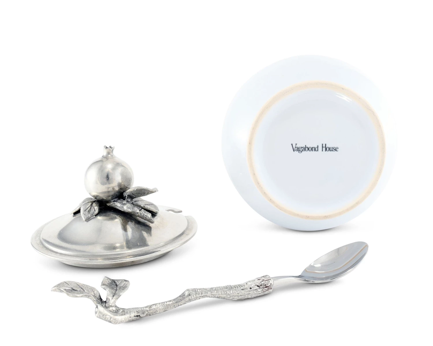 Vagabond House Pomegranate Sugar Bowl And Spoon Farmer's Market 5 Vagabond House Pomegranate Sugar Bowl And Spoon Farmer's Market