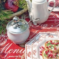 Vagabond House Pomegranate Sugar Bowl And Spoon Farmer's Market