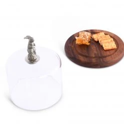 Vagabond House Bunny Glass Covered Cheese Wood Board Garden Friends