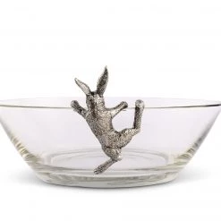 Vagabond House Climbing Bunny Glass Serving / Salad Bowl