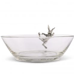 Vagabond House Climbing Bunny Glass Serving / Salad Bowl