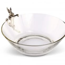 Vagabond House Climbing Bunny Glass Serving / Salad Bowl