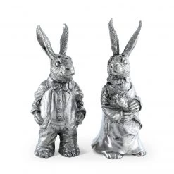 Vagabond House Garden Friends Dressed Rabbits Salt & Pepper Set