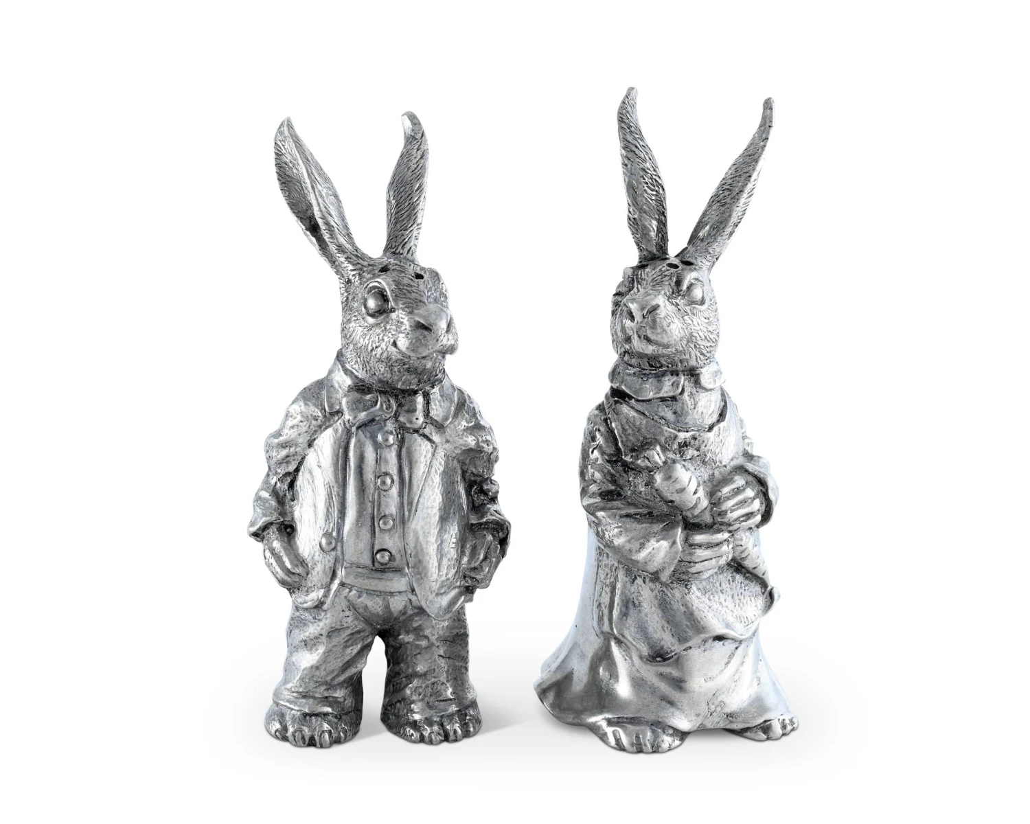 Vagabond House Garden Friends Dressed Rabbits Salt & Pepper Set 1 Vagabond House Garden Friends Dressed Rabbits Salt & Pepper Set