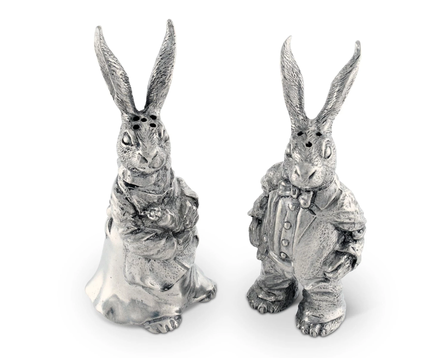 Vagabond House Garden Friends Dressed Rabbits Salt & Pepper Set 2 Vagabond House Garden Friends Dressed Rabbits Salt & Pepper Set