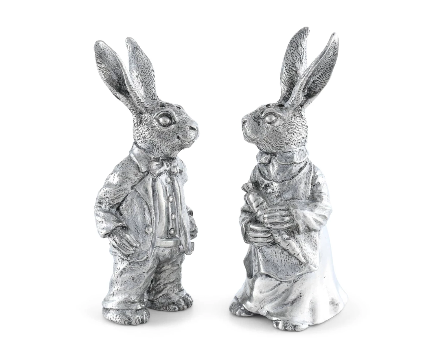 Vagabond House Garden Friends Dressed Rabbits Salt & Pepper Set 3 Vagabond House Garden Friends Dressed Rabbits Salt & Pepper Set