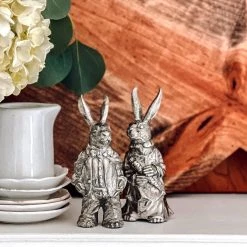 Vagabond House Garden Friends Dressed Rabbits Salt & Pepper Set 12 Vagabond House Garden Friends Dressed Rabbits Salt & Pepper Set