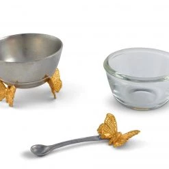 Vagabond House Garden Friends Gold Butterfly Salt Cellar With Spoon 9 Vagabond House Garden Friends Gold Butterfly Salt Cellar With Spoon