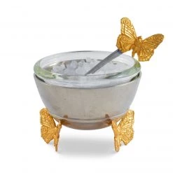 Vagabond House Garden Friends Gold Butterfly Salt Cellar With Spoon 12 Vagabond House Garden Friends Gold Butterfly Salt Cellar With Spoon