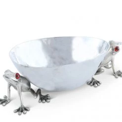 Vagabond House Happy Frog Dip Bowl Stainless Steel Garden Friends
