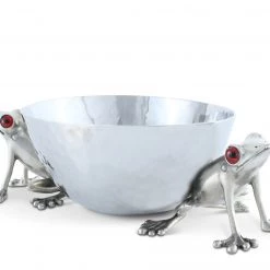 Vagabond House Happy Frog Dip Bowl Stainless Steel Garden Friends