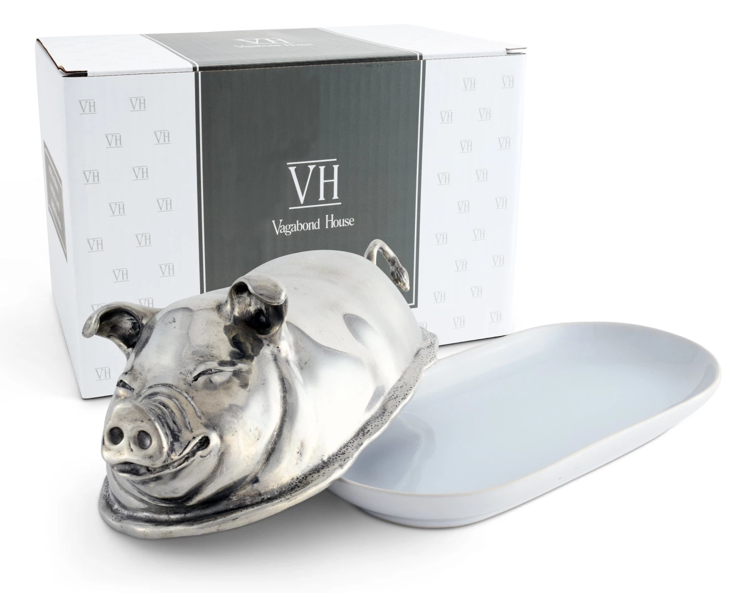 Vagabond House Happy Pig Butter Dish Garden Friends 8 Vagabond House Happy Pig Butter Dish Garden Friends