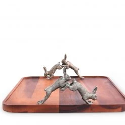 Vagabond House Garden Friends Hopping Bunny Wood Tray