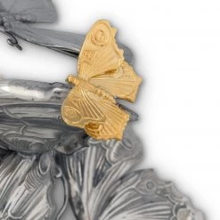 Vagabond House Pewter Butterfly Centerpiece Porcelain Bowl Garden Friends