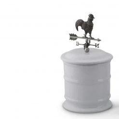 Vagabond House Rooster Weathervane Stoneware Canister Garden Friends