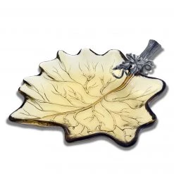 Vagabond House Dinnerware Harvest Leaf Glass Salad Plate