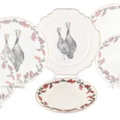 Vagabond House Harvest Norwood Acorn Pattern Bone China Soup Plate 5 Vagabond House Harvest Norwood Acorn Pattern Bone China Soup Plate