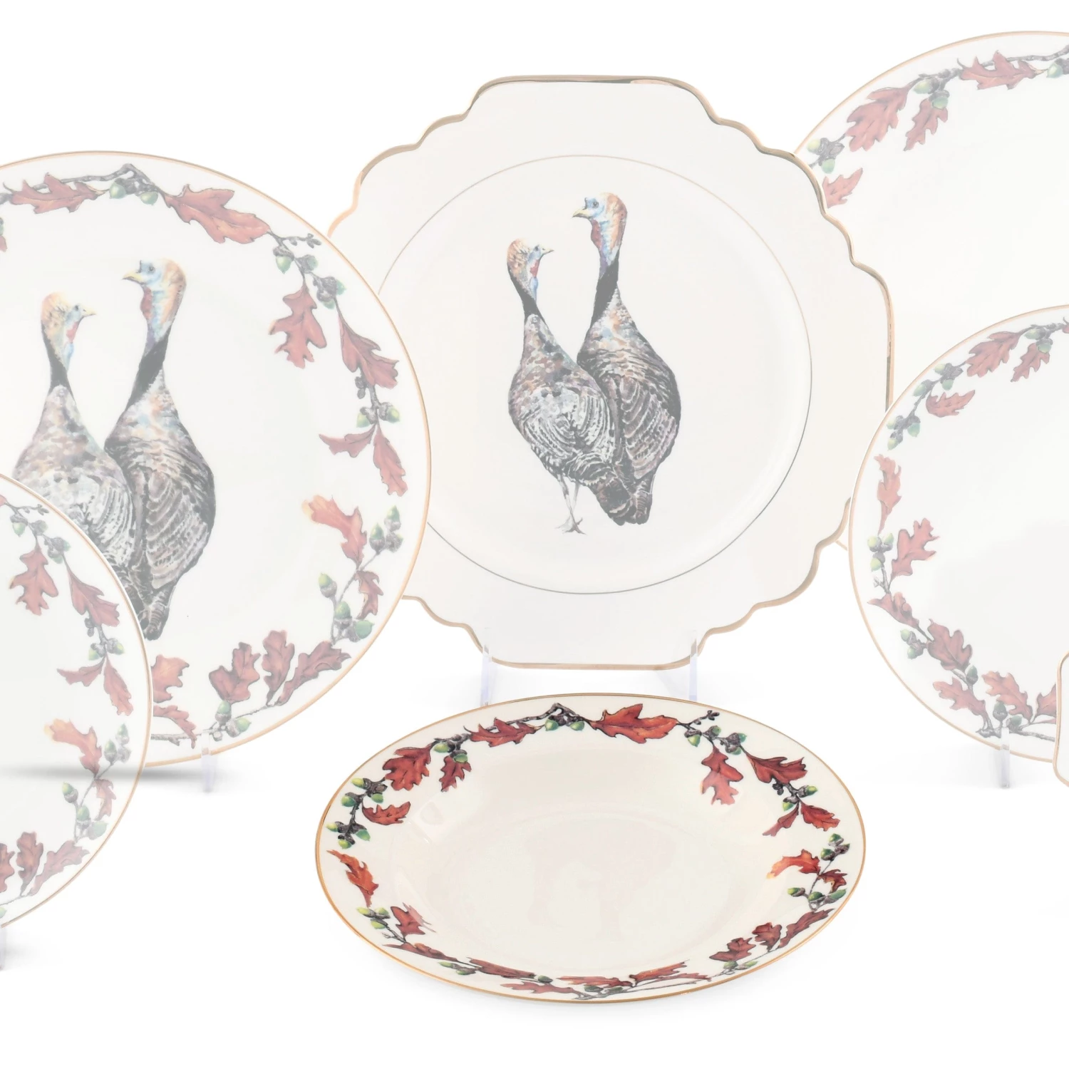 Vagabond House Harvest Norwood Acorn Pattern Bone China Soup Plate 3 Vagabond House Harvest Norwood Acorn Pattern Bone China Soup Plate