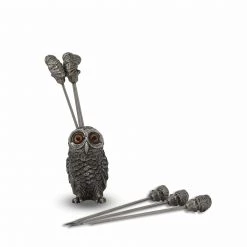 Vagabond House Owl Cheese Pick Set Harvest