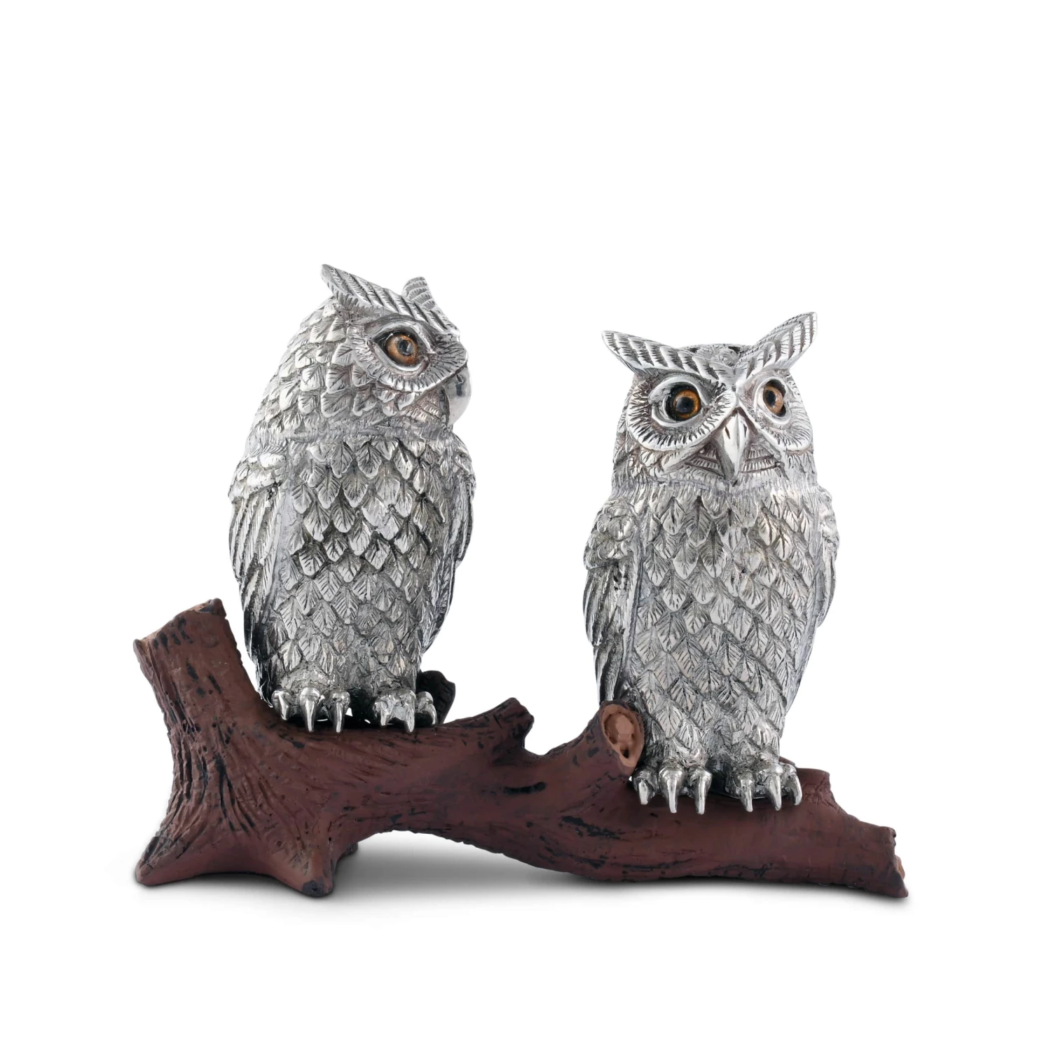 Vagabond House Harvest Owl On Log Salt And Pepper Shaker 1 Vagabond House Harvest Owl On Log Salt And Pepper Shaker