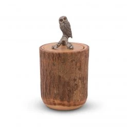 Vagabond House Owl Wood Canister Harvest