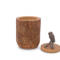 Vagabond House Owl Wood Canister Harvest