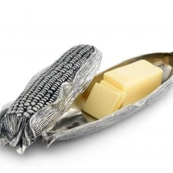 Vagabond House Pewter Corn Butter Dish Harvest
