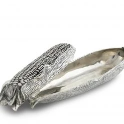 Vagabond House Pewter Corn Butter Dish Harvest