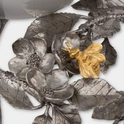 Vagabond House Pewter Pears And Leaves Centerpiece Porcelain Bowl