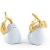 Vagabond House Harvest Porcelain Pear Salt And Pepper With Gold Leaf