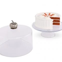 Vagabond House Dessert Stands Pumpkin Knob Glass Covered Cake / Dessert Stand 9 Vagabond House Dessert Stands Pumpkin Knob Glass Covered Cake / Dessert Stand