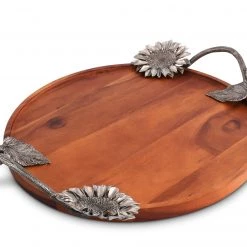 Vagabond House Harvest Sunflower Wood Serving Tray