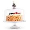 Vagabond House Christmas Tree Glass Covered Cake / Dessert Stand