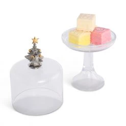 Vagabond House Christmas Tree Glass Covered Cake / Dessert Stand 8 Vagabond House Christmas Tree Glass Covered Cake / Dessert Stand
