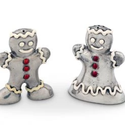 Vagabond House Christmas Gingerbread Couple Salt & Pepper Set