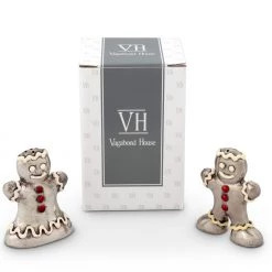 Vagabond House Christmas Gingerbread Couple Salt & Pepper Set
