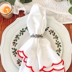 Vagabond House Christmas Holly Napkin Ring