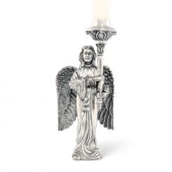 Vagabond House Christmas Pewter Angel Candlestick - Short